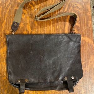 Mulberry Leather Messenger Bag 16”x12”